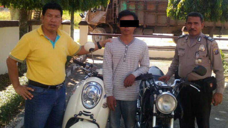 Polisi Ini Gagalkan Aksi Pelaku Curanmor Diparkiran HKBP Maria